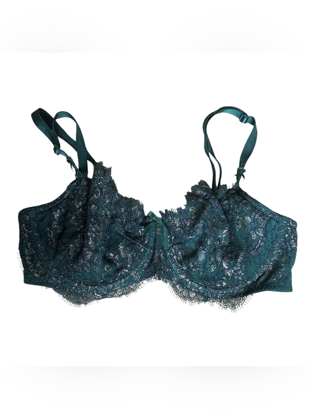 Victoria’s Secret green and gold Lace Underwire Bra in Teal